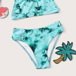 Blue tie dye swimsuit bottoms